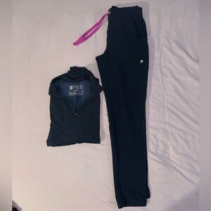 FIGS Women's Straight leg in Navy and Pink